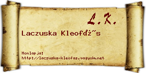Laczuska Kleofás névjegykártya